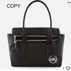 MICHAEL KORS TIPPI BLACK SLATE LEATHER LGE SATCHEL,PURSE,HAND BAG